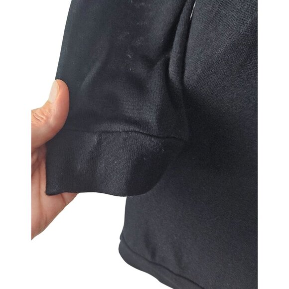 Zara Womens Sweater Black Deep V-Neck Tunic Size Medium Elegant Casual Everyday - Picture 6 of 8